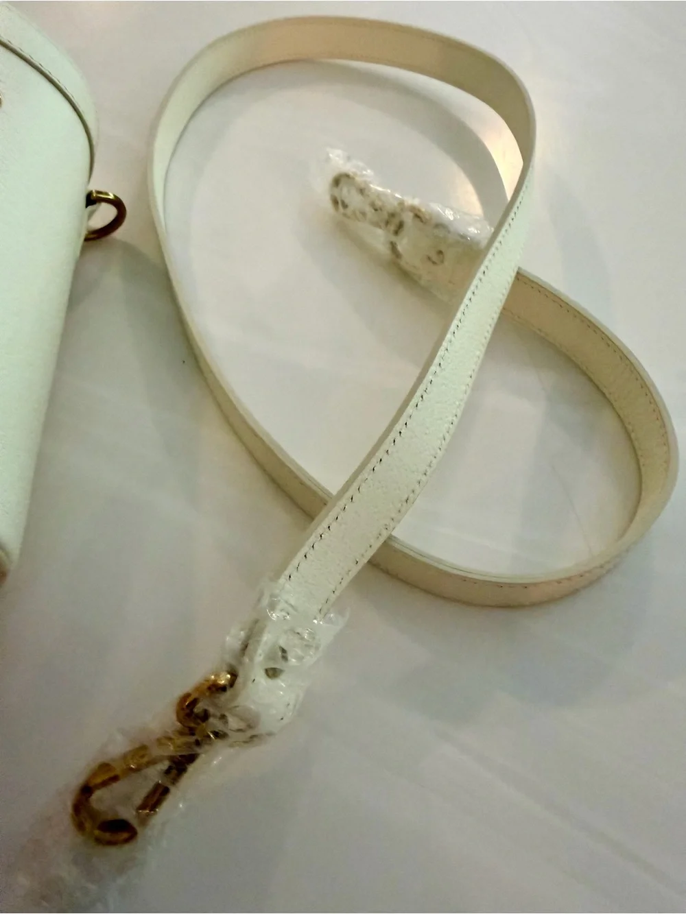 Versace cream leather